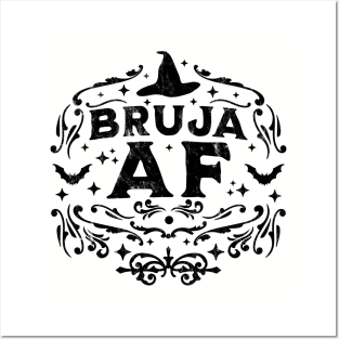 Bruja AF Bruja Vibes Mexican Witch Halloween Retro Vintage Posters and Art